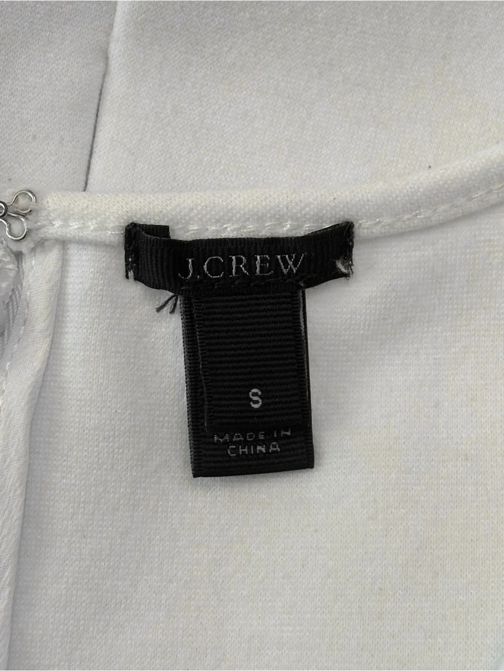🆕 J.Crew – White Structured Mixed Lace Cotton Blend Sleeveless Top – Size Small